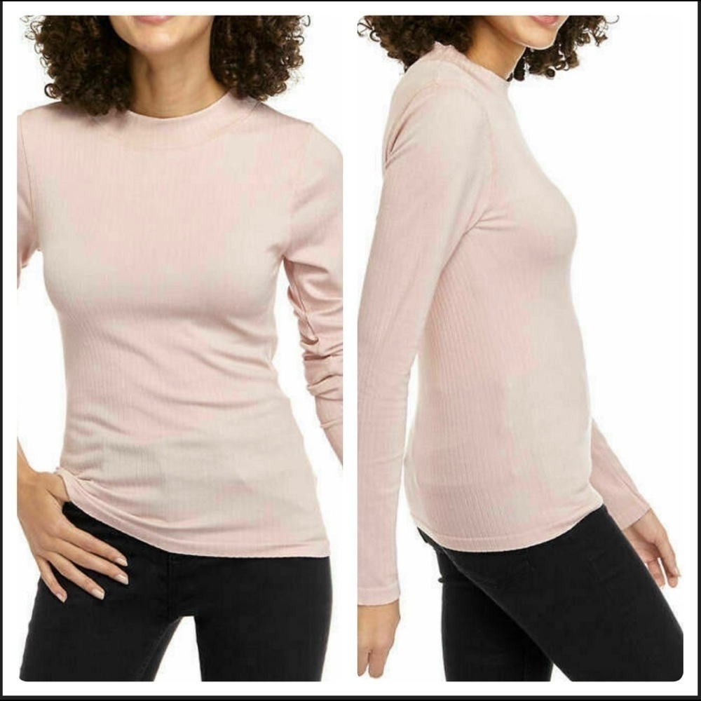 Free People Blush Pink Long Sleeve Medium Top
